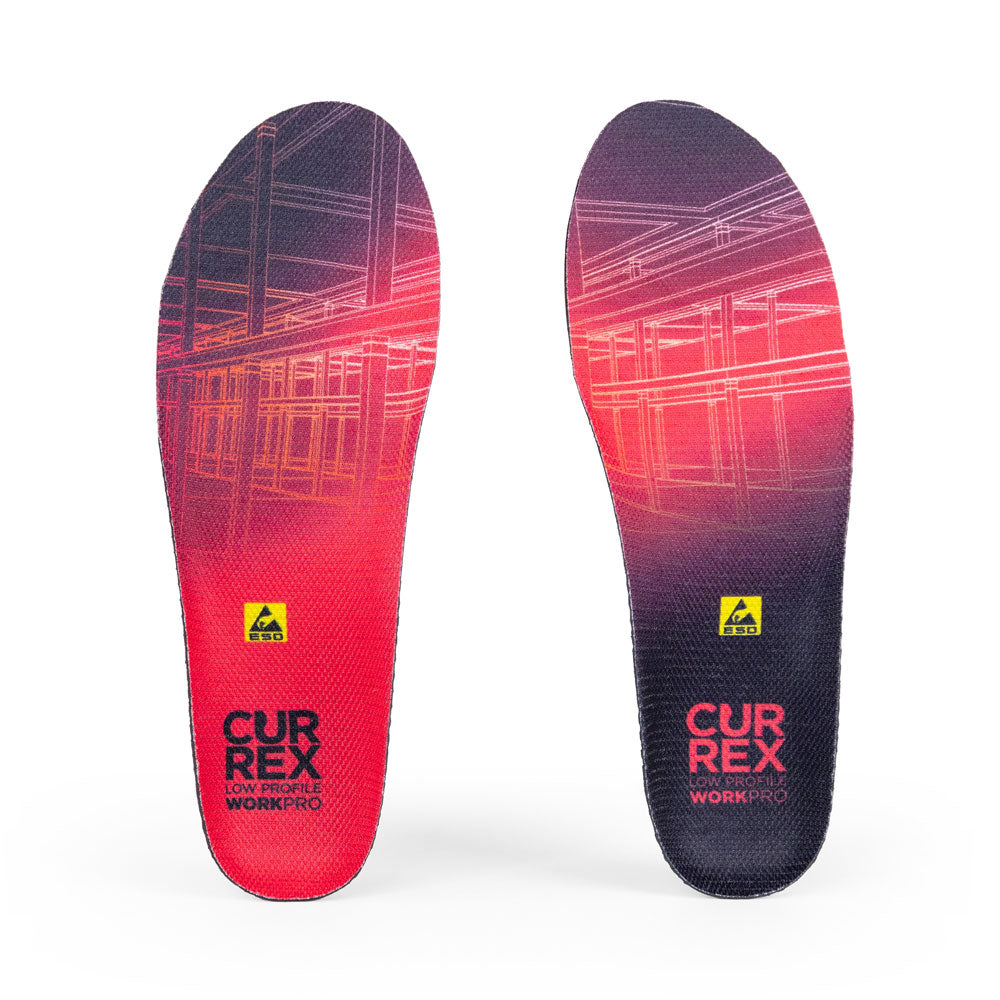 Top view of colored WORK low profile pair of insoles #1-wise-dein-profile_low