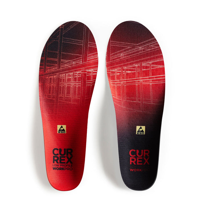 Top view of colored WORK low profile pair of insoles #1-wise-dein-profile_low